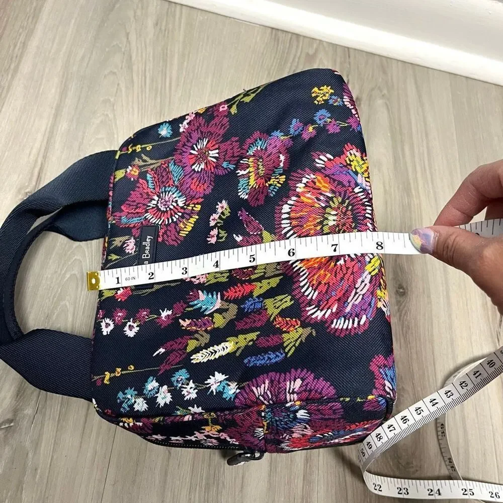 Vera Bradley Midnight Wildflowers Lighten Up Zip Around Cooler Lunch Box Bag